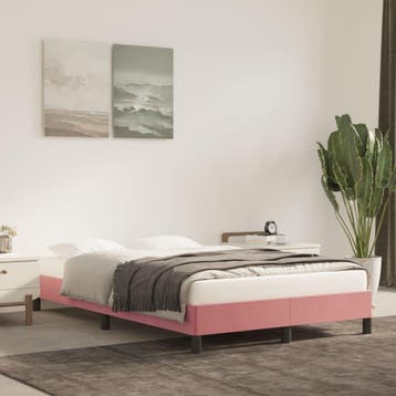 vidaXL Bedframe zonder matras 120x190 cm fluweel roze, Verzenden, Nieuw