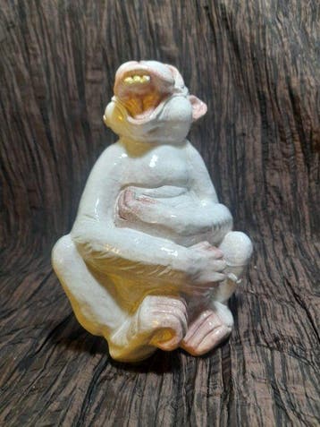 sculptuur, scimmia che ride - 25 cm - Keramiek - 1960