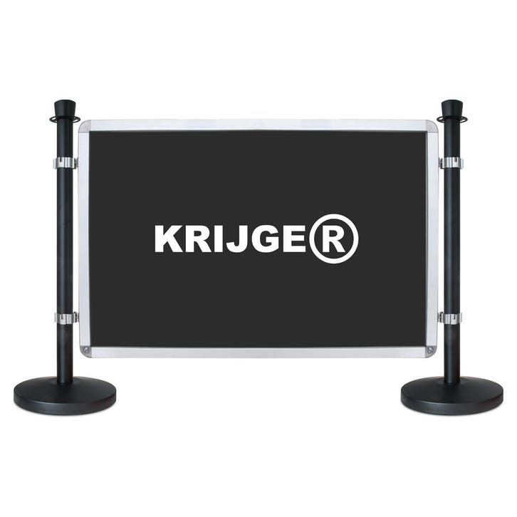 Afzetpalen Goud - Chroom - Zwart met bedrukte banner of Touw, Zakelijke goederen, Overige Zakelijke goederen, Ophalen of Verzenden