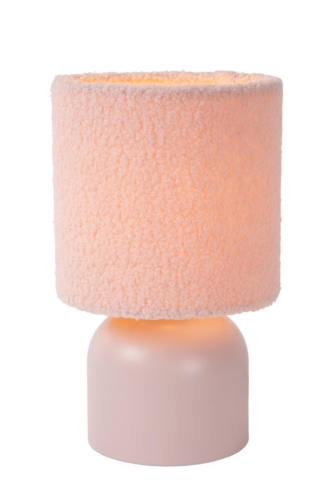 Lucide WOOLLY - Tafellamp - Ø 16 cm - 1xE14 - Roze, Huis en Inrichting, Lampen | Tafellampen, Nieuw, Verzenden
