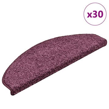 vidaXL Trapmatten 30 stuks 65x21x4 cm Donkerpaars Halfrond, Doe-het-zelf en Bouw, Ladders en Trappen, Verzenden, Nieuw