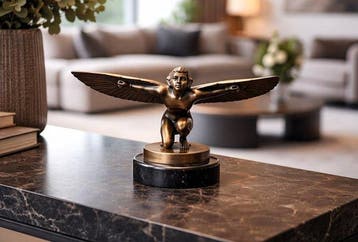 Beeldje - car mascotte Icarus - Brons