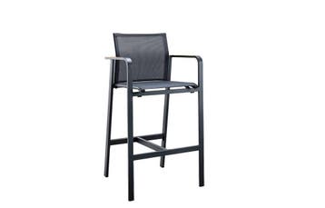 Suns Tutti bar stoel black grey met teak armleggers SALE |, Tuin en Terras, Nieuw