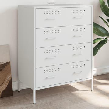 vidaXL Dressoir 68x39x89 cm staal wit, Verzenden