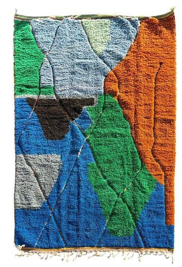 Tapis berbère marocain en laine – design géométrique