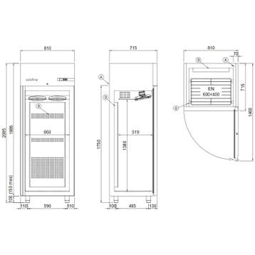 Bakkerij Koelkast | WIND | 573L (EN600x400) | RVS |, Verzenden