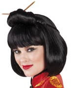 Chinese Pruik Dames met Stokjes, Verzenden, Nieuw