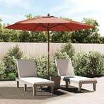 vidaXL Parasol met houten paal 299x240 cm terracottakleurig, Verzenden