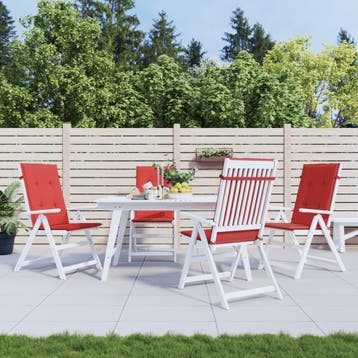 vidaXL Tuinstoelkussens 4 st hoge rug 120x50x3 cm stof rood, Verzenden