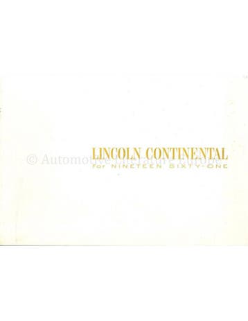 1961 LINCOLN CONTINENTAL BROCHURE ENGELS (USA)