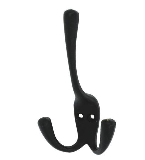 Kapstokhaak dubbel ijzer zwart waxlaag, Maison & Meubles, Accessoires pour la Maison | Portemanteaux