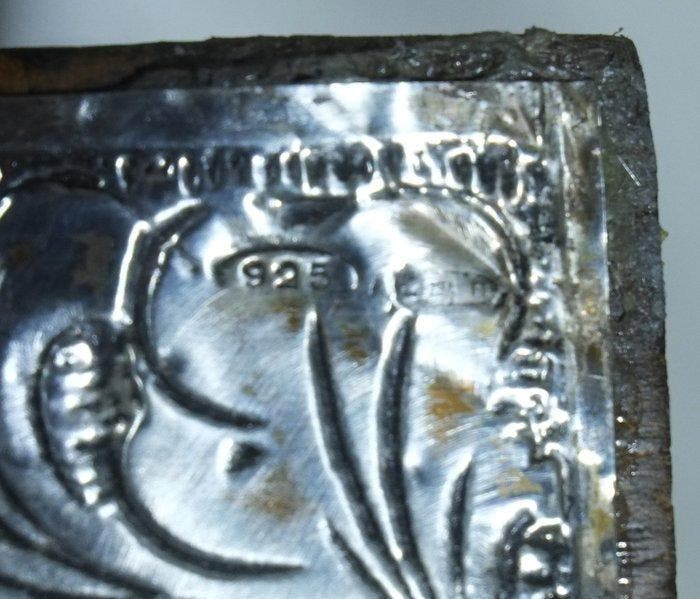 Boîte - Bois et argent 925 - Armoire à bijoux mobile, Antiek en Kunst, Antiek | Zilver en Goud