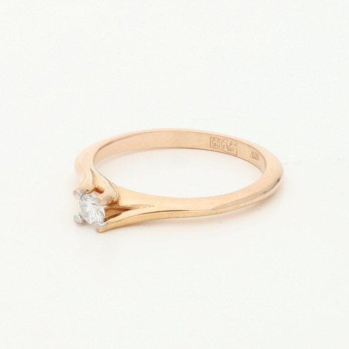 Sans prix de réserve - Bague - 14 carats Or rose - 0.09ct., Bijoux, Sacs & Beauté, Bagues