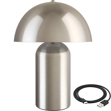 tectake Kleine retro-tafellamp Kade, dimbaar - Mat nikkel, Verzenden, Nieuw