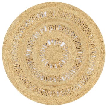 vidaXL Vloerkleed handgemaakt 90 cm gevlochten jute, Verzenden