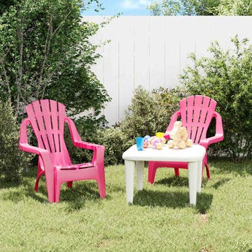 vidaXL Kindertuinstoelen 2 st hout-look 37x34x44 cm, Tuin en Terras, Tuinstoelen, Verzenden, Nieuw