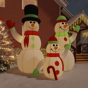 vidaXL Opblaasbare sneeuwpopfamilie met LED’s 500 cm, Diversen, Verzenden, Nieuw