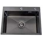 Lendo Online Évier Inox Anthracite 59×44 Trou de Robinet, Maison & Meubles