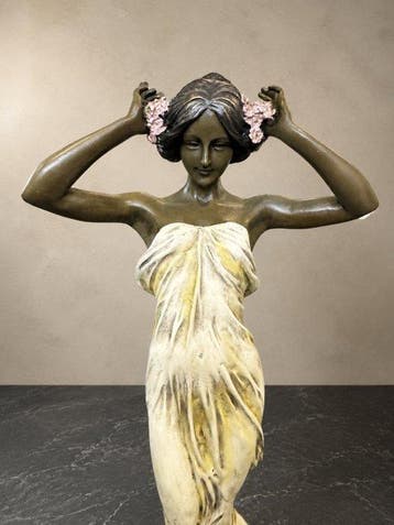 sculptuur, Art Nouveau – Allegorie van de lente – Brons -