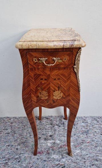 Marquetry Table de Chevet - Bijzonder model - Commode -