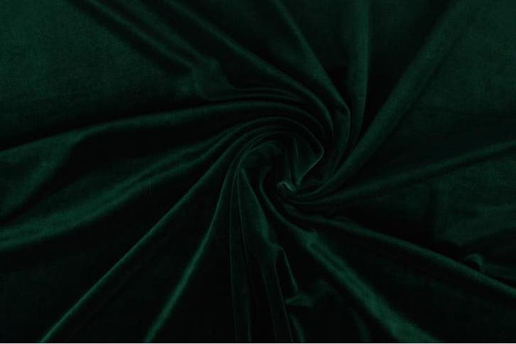 10 meter stretch fluweel - Donkergroen, Hobby en Vrije tijd, Stoffen en Lappen, 120 cm of meer, 200 cm of meer, Groen, Nieuw, Polyester