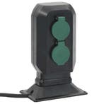 vidaXL Tuinstopcontact en grondpin 2-wegs 15,5x11x24 cm, Verzenden, Nieuw