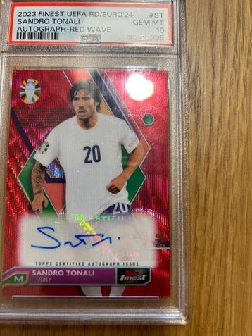 2023/24 Topps Finest Sandro Tonali #ST Gesigneerde kaart,, Nieuw
