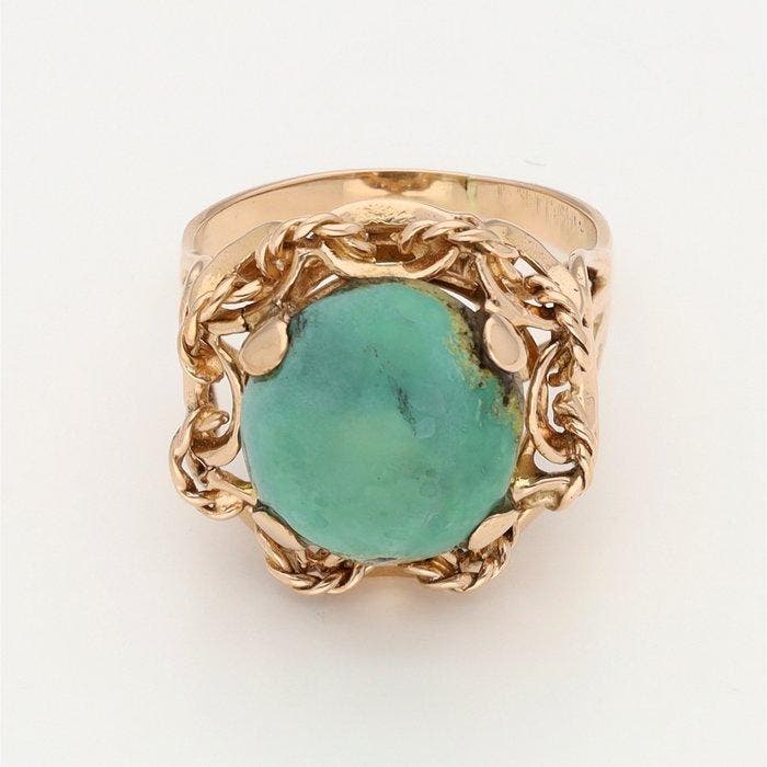 Ring - 14 karaat Roségoud Jade, Bijoux, Sacs & Beauté, Bagues