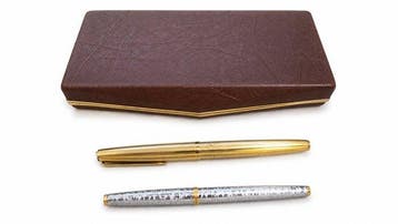 Aurora - Cartridge millerighe placcata oro & 98 Lady Madamin, Nieuw