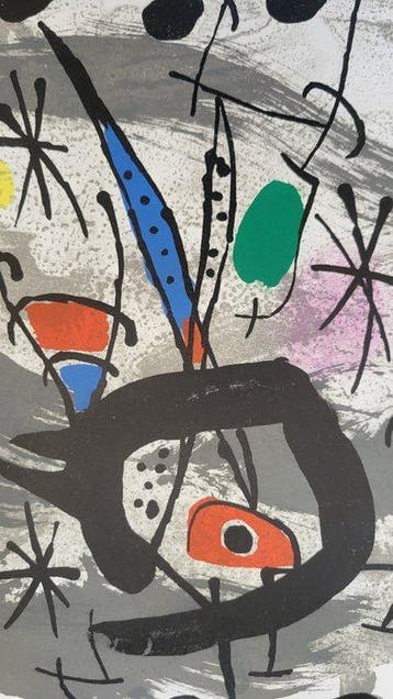 Joan Miro (1893-1983) - Oiseau lunaire - imprimée sur les, Antiek en Kunst