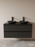 SALE Badkamermeubel INCLUSIEF mat zwarte waskommen en kranen, Verzenden, Nieuw, Overige typen