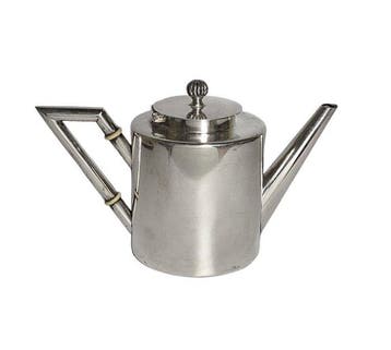 Cafetière - Argent 833 - Cafetière avec bouton, Antiquités & Art