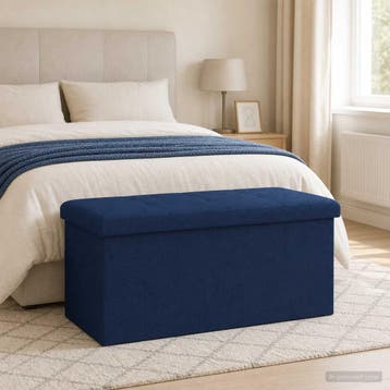 vidaXL Vouwbare Opbergbank Blauw 180 kg 80 L 77 x 38 x 38 cm, Verzenden, Nieuw