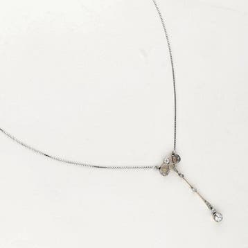 Collier - 14 carats Or blanc Diamant (Naturelle) - Diamant, Nieuw