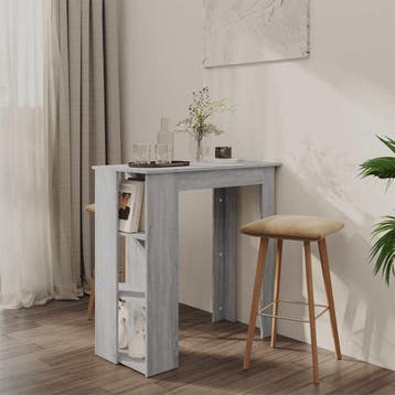 vidaXL Bartafel met schap 102x50x103,5 cm bewerkt hout grijs, Huis en Inrichting, Verzenden, Nieuw