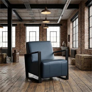 Leren fauteuil Touch, Nieuw, Ophalen of Verzenden, 50 tot 75 cm, Industrieel, Modern