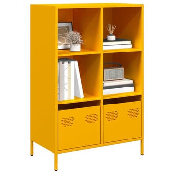 vidaXL Hoge kast 68x39x103,5 cm staal mosterdgeel, Verzenden, Nieuw
