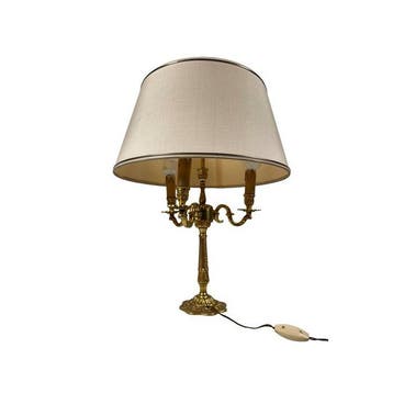 Tafellamp - Grote Louis XV-stijl verguld bronzen drie-licht, Antiquités & Art