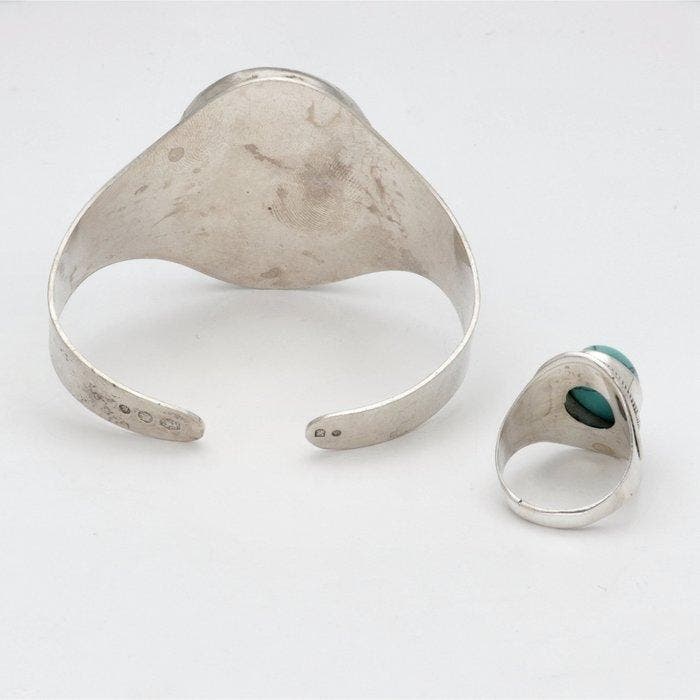 Zonder minimumprijs - 2-delige sieradenset Zilver, Handtassen en Accessoires, Antieke sieraden