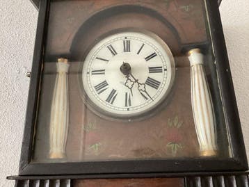 Tableau horloge - Bois, Porcelaine - 1850-1900, Antiquités & Art, Antiquités | Horloges
