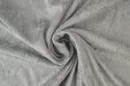 10 meter crushed velvet stof - Zilvergrijs, Verzenden