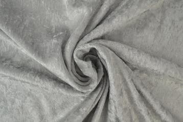10 meter crushed velvet stof - Zilvergrijs, Verzenden, 120 cm of meer, Polyester, Grijs