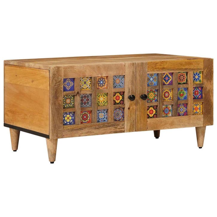 vidaXL Salontafel Naturel 80 x 50 x 40 cm Massief Mango Hout, Maison & Meubles, Tables | Tables de salon, Envoi