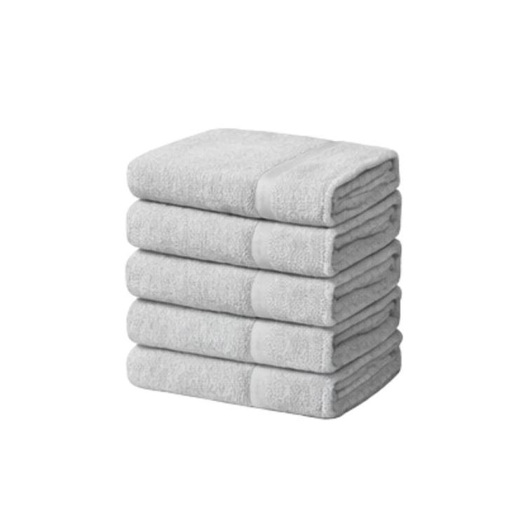 Handdoeken 70×140 cm – Set van 5 – 400 g/m² - Lichtgrijs, Maison & Meubles, Salle de bain | Linge de bain & Accessoires, Envoi