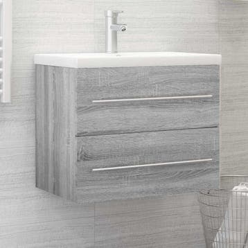 vidaXL Wastafelkast 60x38,5x48 cm bewerkt hout grijs sonoma, Verzenden