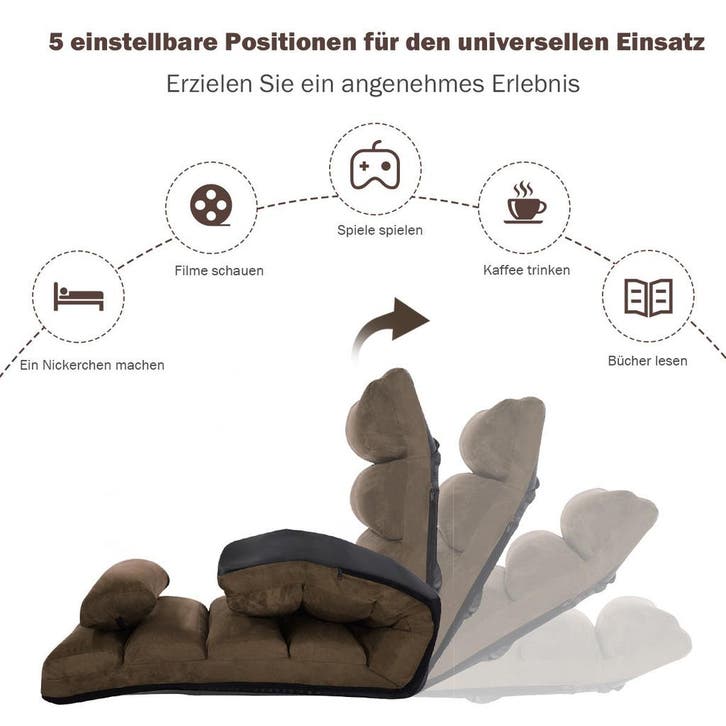 2dekans | Coast vloerstoel met rugleuning opvouwbare, Maison & Meubles, Chaises, Enlèvement ou Envoi