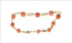 Zonder minimumprijs - Armband - 18 karaat Geel goud Koraal, Handtassen en Accessoires, Nieuw
