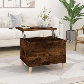 vidaXL Salontafel 60x44,5x45 cm bewerkt hout gerookt, Verzenden, Nieuw
