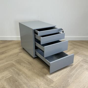 ladeblok 4 lades en sleutel (hxbxd) 52x42x58 cm, grijs, Gebruikt, Metaal