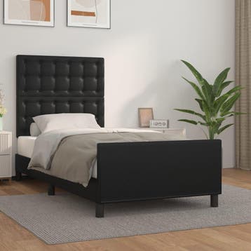 vidaXL Bedframe met hoofdbord kunstleer zwart 80x200 cm, Verzenden, Nieuw